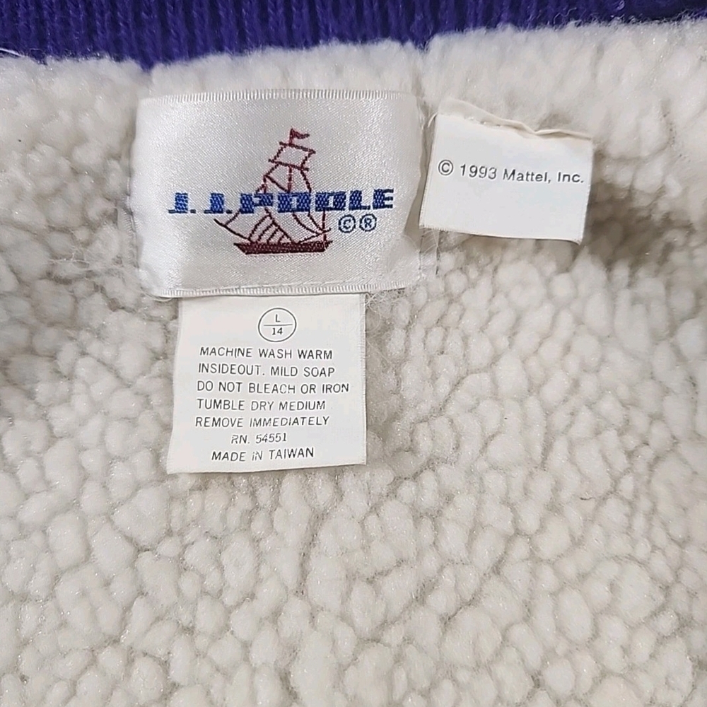 Barbie Rare Vintage Sherpa Zip Jacket 1990’s  Girls Size Large (14) - Picture 7 of 8